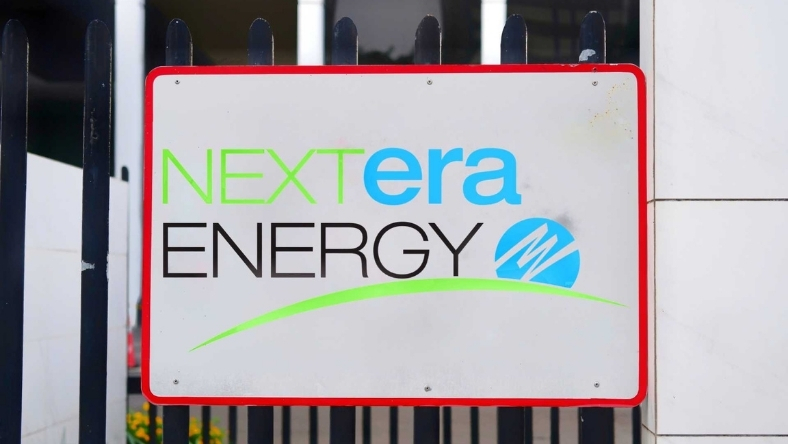 NextEra Energy corporate sign on office building